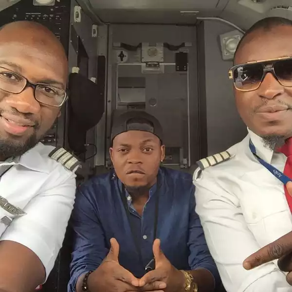 Baddo Sneh!! Olamide Shares Flight Photo With Pilots